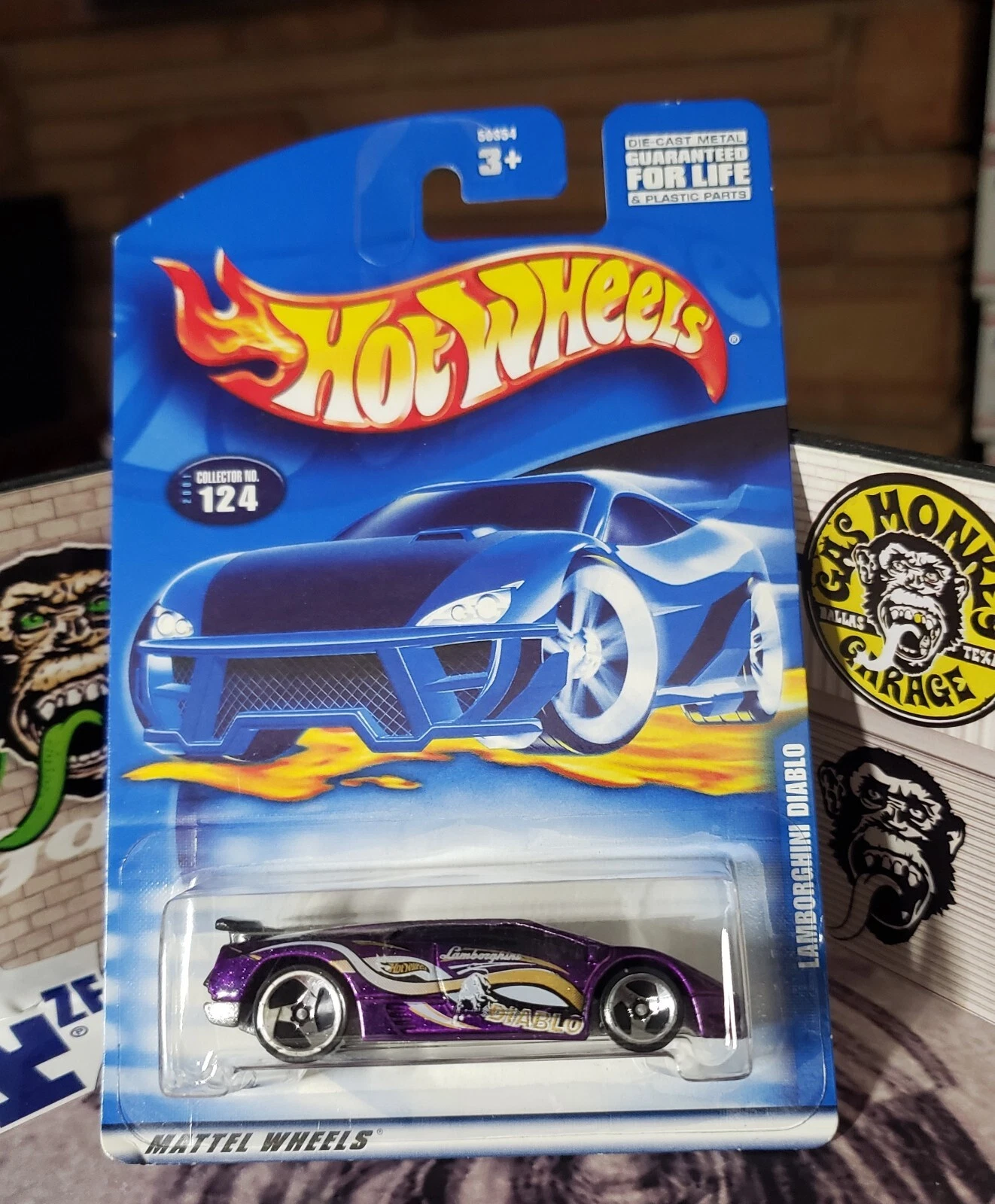 👓Hot Wheels 2001 #124🏁Lamborghini DIABLO Metalflake Purple