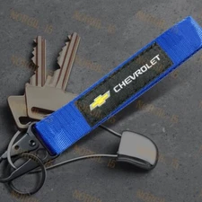 For CHEVROLET Racing Blue Keychain Metal Backpack key Ring Hook Strap Lanyard