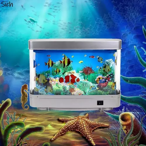 Fake LED Fish Tank Night Light,Mini Aquarium Decorative Lamp with Moving Fish US - Picture 14 of 24