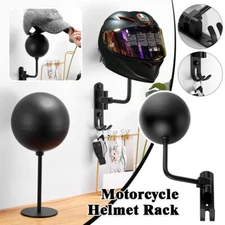 Motorcycle Helmet Rack Holder Jacket Bag Hat Display Wall Mount Hook Rotatable