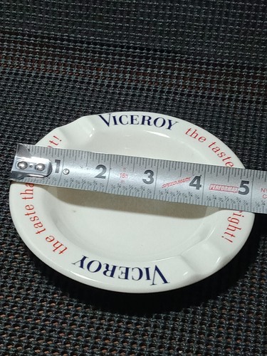 Vtg.Viceroy "The Taste That’s Right” Round Ceramic Ashtray B&W VSP-64-119 - Picture 8 of 9