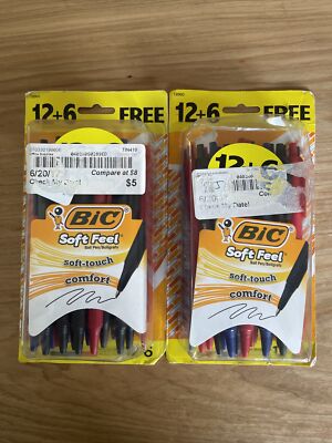 2 BIC Soft Feel Retractable Multi Color 18 Pack Ballpoint Pens 1.0mm Missing 1