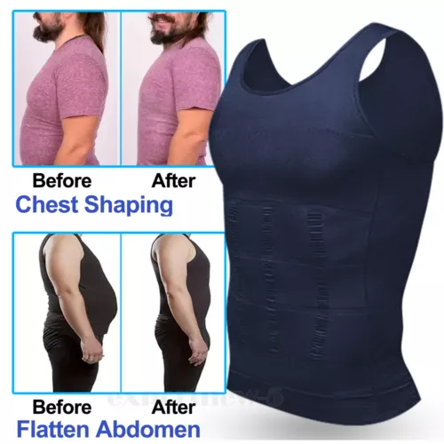Camisa de compresión para hombre sin mangas moldeadora corporal adelgazante camiseta sin mangas chaleco base capa - Imagen 1 de 26