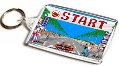Retro Gaming Outrun Arcade Jumbo Keyring