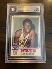 1973/74 TOPPS BASK JIM CHONES #259 RC AUTO SIGNED BGS BECKETT ENCASED