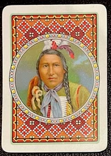 EW398 Swap Playing Card 1 OLD ENGLISH WIDE NATIVE AMERICAN INDIAN CHIEF