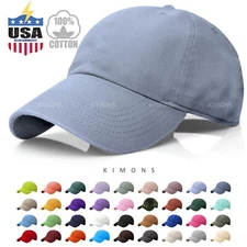 Cotton Plain Baseball Cap Hat Adjustable Polo Style Washed Solid Dad PC