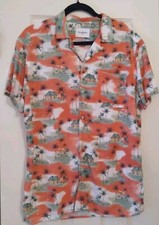 Shirt Goodfellow Mens Button Down Shirt Size M Orange Hawaiian Core