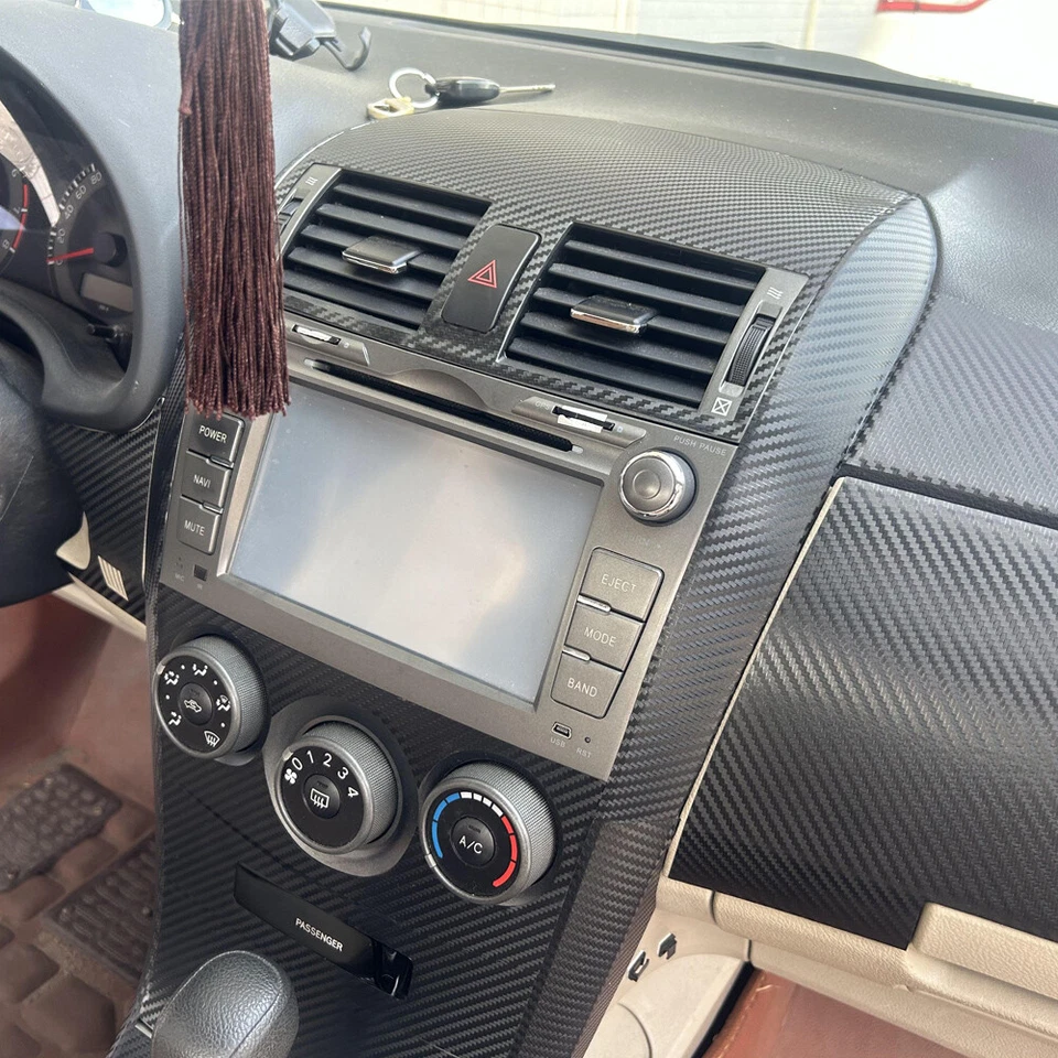 For Toyota Corolla 2007-2011 3D Carbon Fiber Pattern Interior DIY Trim Decals - Image 2 of 4