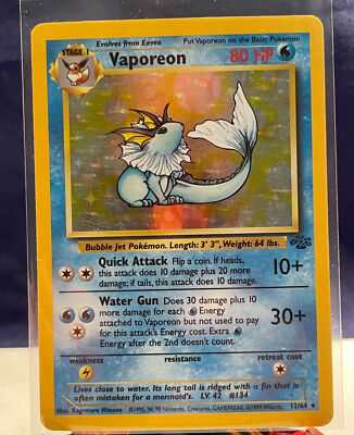 1999 Pokemon Jungle #12 Vaporeon Holo