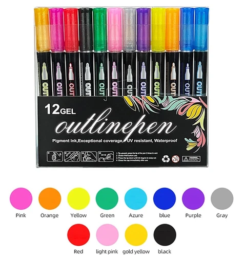 12/24/48PCS Outline Pens Metallic, Coloring Lightstick Graffiti Pen Xmas Gifts!! - Picture 20 of 30