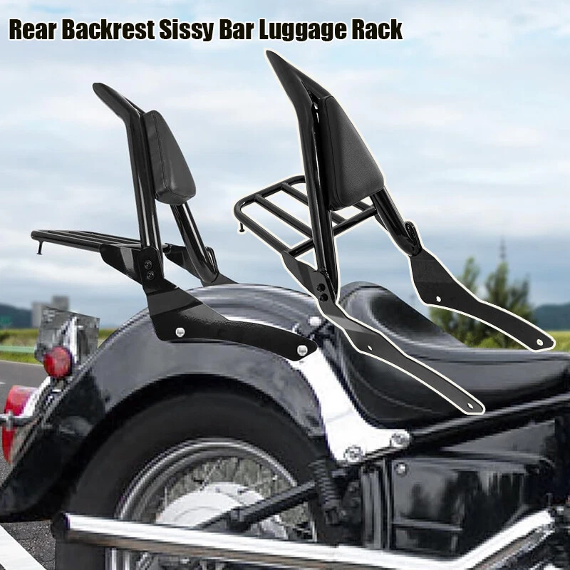 Se adapta a Yamaha V Star XVS 400 650 1998-2013 respaldo clásico barra Sissy portaequipajes Foto 2 de 4