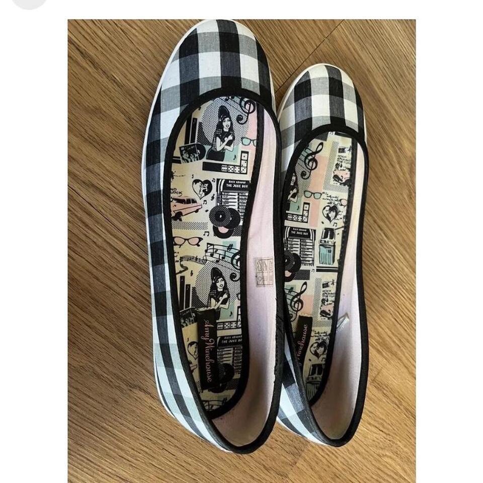 Fred Perry Amy Winehouse jukebox collection gingham pumps/flats UK 6 Rare Fab 💘 image 7