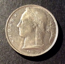 Belgique - Superbe et Rare monnaie de 5 Francs 1949 VL  en  3/4  Frappe Médaille
