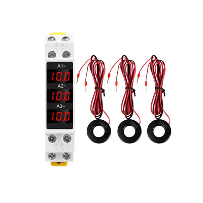 AC 80-500V 1-100A DIN-Rail Three-Phase AC Ammeter Digitallanzeige Current Meter