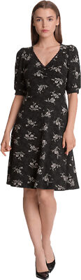 Vive Maria »CLASSIC REVERIE« Blumen V-NECK Halbarm A-LINIE SHIRTKLEID Rockabilly
