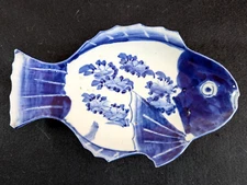 Antique Imari Fish-shaped Hand Painted Dish / plate 8" Edo period From Japan No1