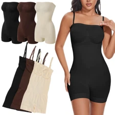 Strapless Shapewear Bodysuit Off Shoulder Bustier Tube Tops Tummy Control Shaper
