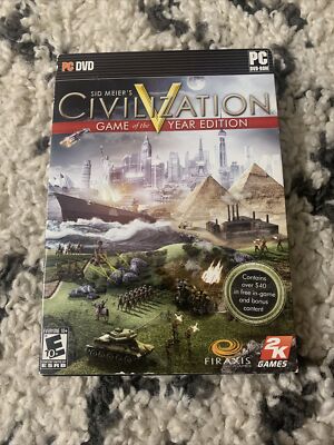 Sid Meier's Civilization V: Game of the Year Edition (PC, 2011) W/ Sleeve Chart