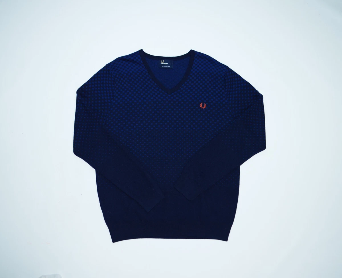 Fred perry merino wool v neck jumper sale