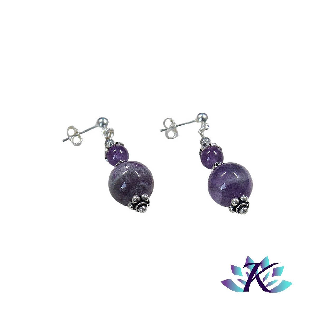 Boucles d'oreilles argent 925 et améthyste, le cadeau d'anniversaire idéal pour femme