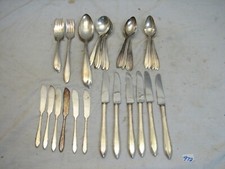 Set Nobility Silver Plate Silverplate Reverie Flatware Partial Set svc for 6