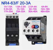NR4-63G Thermal Overload Relay Range 1 - 63Amp For 3 Phase Motor Protector NO/NC