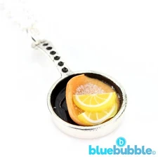 bluebubble PANCAKE DAY Frying Pan Necklace Gift Card Funky Kitsch Kawaii Food