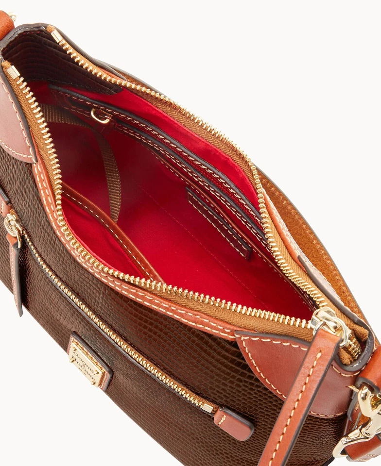 Bolso de Hombro Hobo Pequeño Lagarto Repujado Dooney & Bourke Castaño Foto 2 de 4