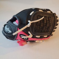 RAWLINGS PL92PB Black  Pink 9" Right Handed Thrower T-Ball Softball Glove