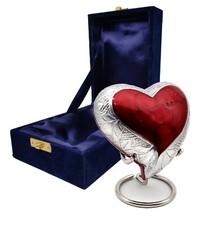 RED Heart Keepsake Urn - Mini Ash Urn Small Handcrafted Cremation Urn for Ashes
