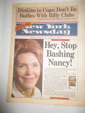 NANCY REAGAN HUBIE BROOKS METS NEW YORK NEWSDAY NEWSPAPER APRIL 10, 1991