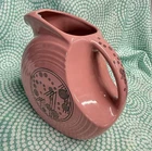 Fiestaware Rose Pink Large Disk Pitcher Champagne Decal Homer Laughlin