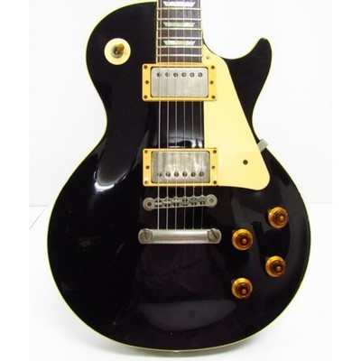 Burny RLG-90 Super Grade Black Les Paul type Electric Guitar Used From Japan