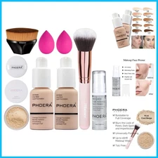 Luxury Full Coverage Makeup Kit with  Petal Brush - PHOERA Essentials