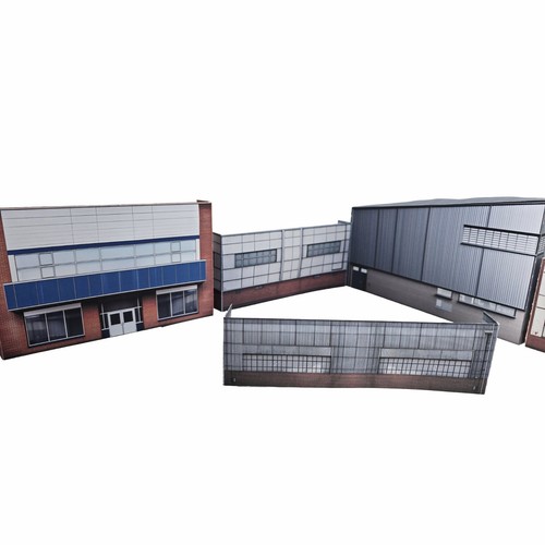 N Gauge Industrial Buildings Pack of 5 Card Low Relief Models 1/148 scale Set 68 - Picture 4 of 9