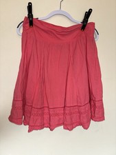 Bohemian Cafe Boho Mini Skirt Sz L Eyelet Lace Prairie Pink Lined Peasant Cotton