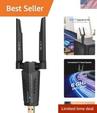 High-Speed BE6500 Tri-Band WiFi 7 Adapter for Desktop  Laptop - Windows Ready