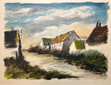 Maurice Vlaminck-Montigny-sur-Avre–Signed Lithograph-LTD Edition-Fauvism Master