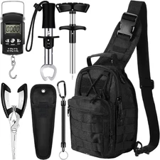 7 Pcs Fishing Tool Kit Fishing Gear Backpack Pliers and Equipment Include Hook R