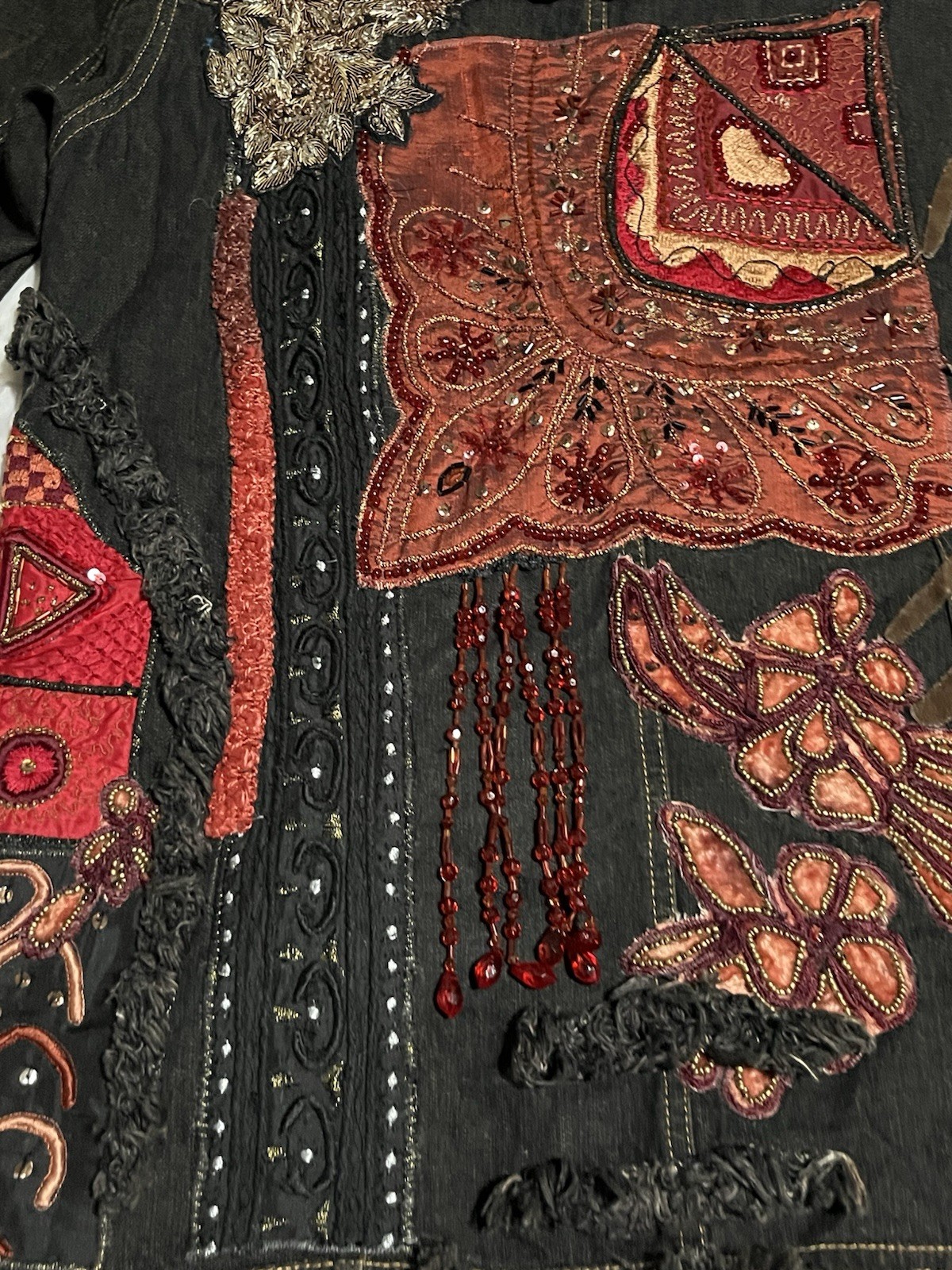 Chico’s Patchwork Beaded Embroidered Maxi-Artsy D… - image 8