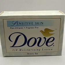 Vtg Dove Soap Sensitive Skin Fragrance Free Beauty Moisturizing Bar 1997 USA