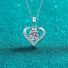 1CT ROUND Moissanite Custom To My Wife Necklace, Anniversary Gift For Wife