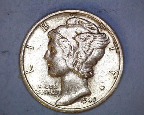 1945-S  MERCURY DIME   AU+  *** 310-6A