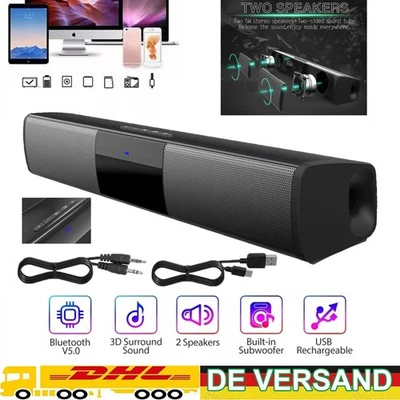 Bluetooth 5.0 TV-Soundbar-Lautsprecher Soundbar für TV Geräte Soundbar-Fernseher - Bild 1 von 4