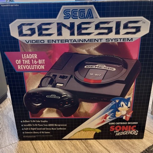 🔥 Sega Genesis Model 1601 Console - one controller in original box! VINTAGE!