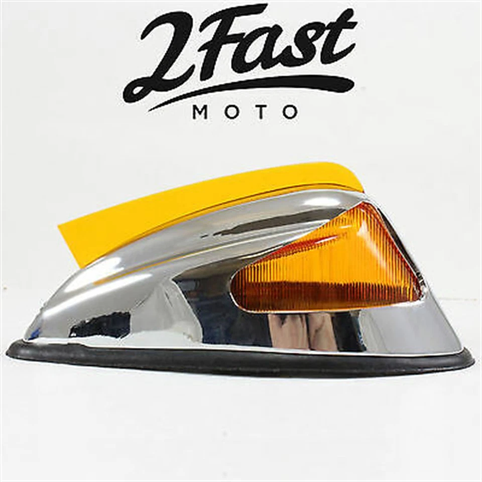 2FastMoto Luz Marcadora Guardabarros con Aleta Cromo/Ámbar 25-5138 Foto 3 de 4