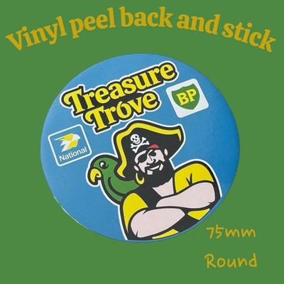 BP National Treasure Trove Öl Vinyl Aufkleber Dose Kanne Ausgießer Pumpe Retro Öle Mann