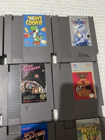 Nintendo NES Game Lot 9 Games TMNT Yoshi&rsquo;s Cookie Top Gun Bayou Billy 