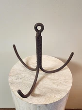 Vintage Forged Cast Iron Grappling Hook Anchor